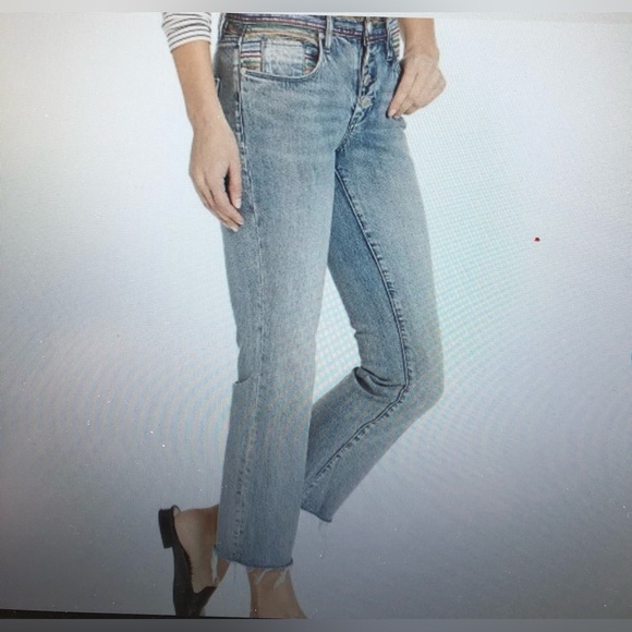 BLANKNYC STYLISH CROPPED EXPOSED BUTTONS RAINBOW WAIST BAND IN SIZE 25 - Picture 5 of 14